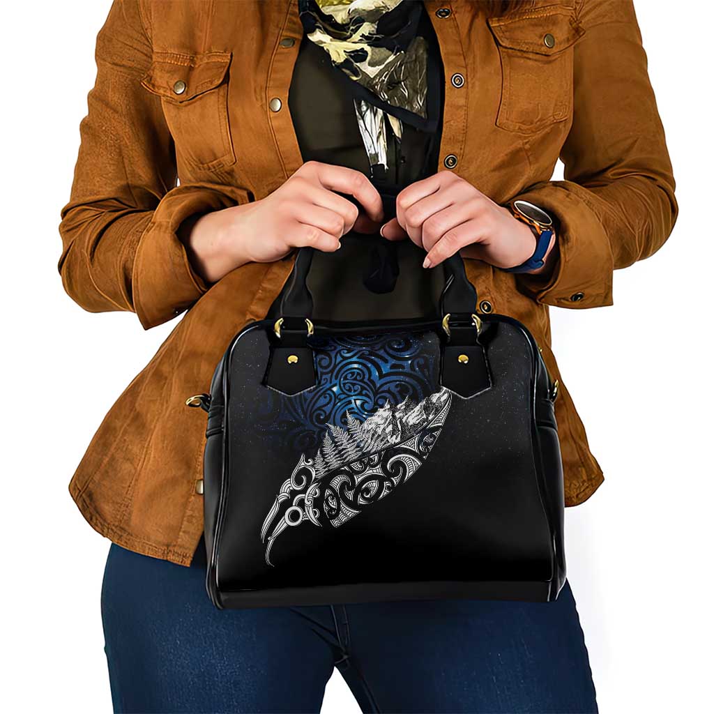 Maori Matariki Shoulder Handbag Landscape Styled Fern - Galaxy