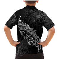 Maori Matariki Family Matching Mermaid Dress and Hawaiian Shirt Landscape Styled Fern - Monochrome LT7 - Polynesian Pride
