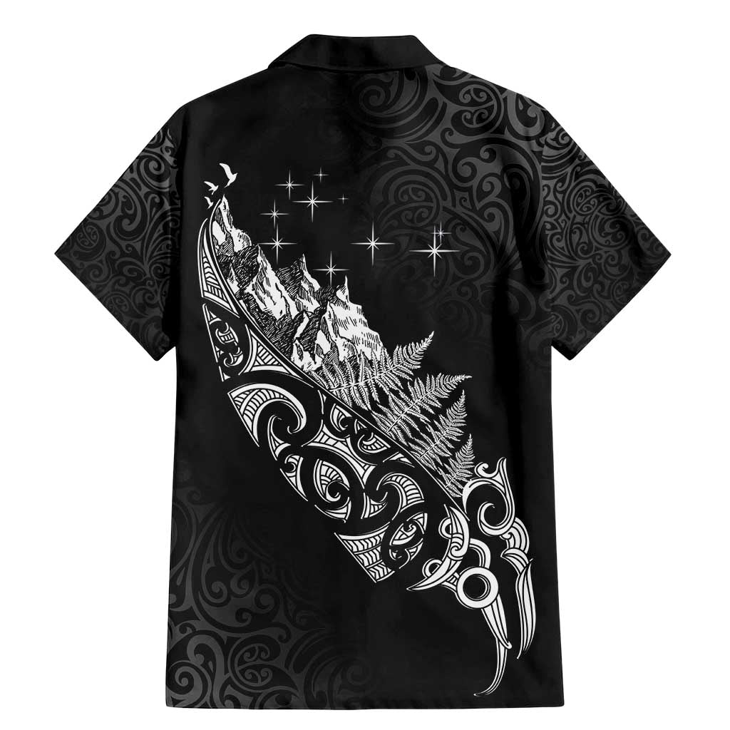 Maori Matariki Family Matching Mermaid Dress and Hawaiian Shirt Landscape Styled Fern - Monochrome LT7 - Polynesian Pride