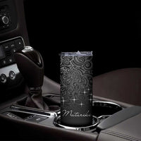Maori Matariki Skinny Tumbler Landscape Styled Fern - Monochrome LT7 - Polynesian Pride