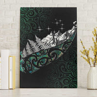 Maori Matariki Canvas Wall Art Landscape Styled Fern - Paua Shell LT7 Without Frame Green - Polynesian Pride