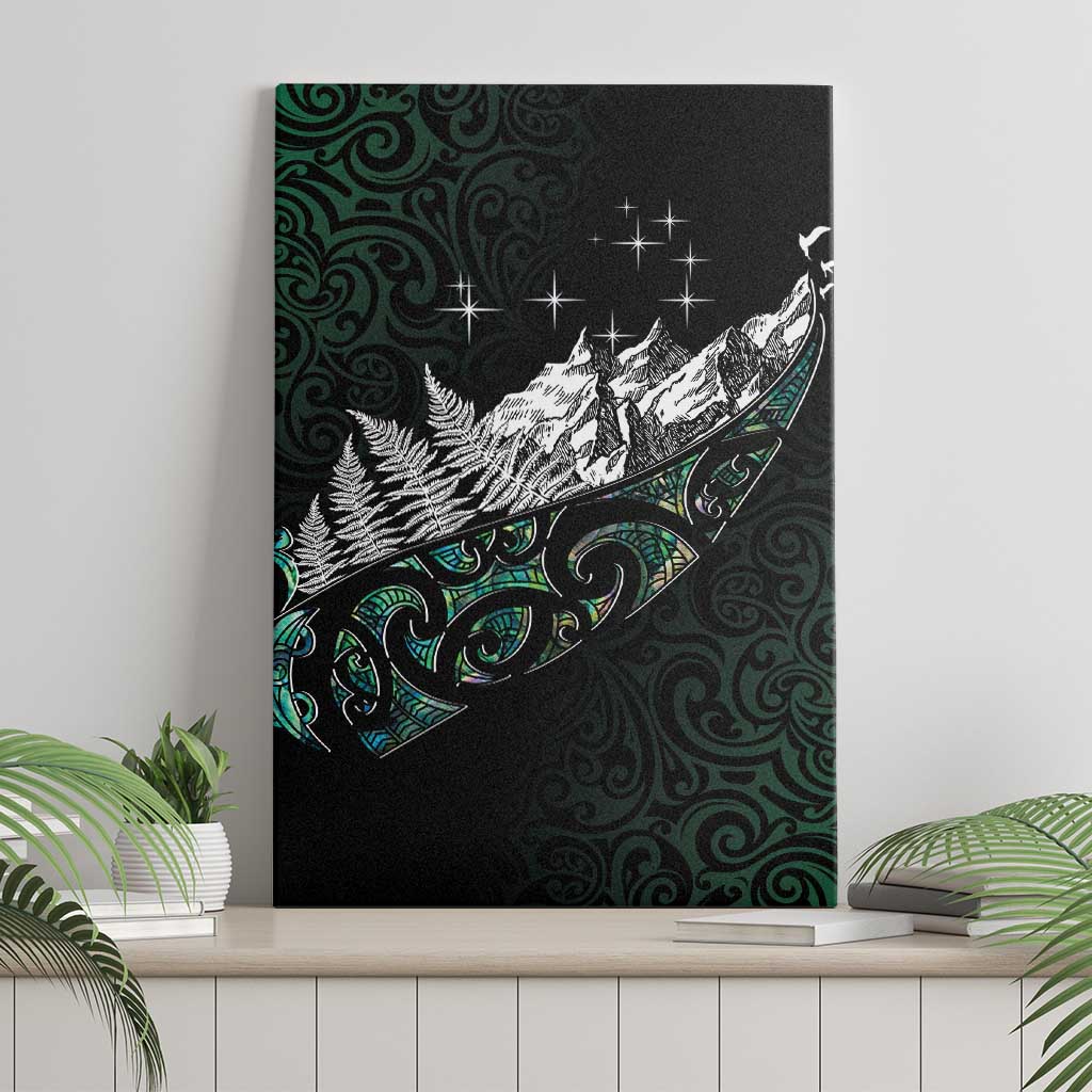 Maori Matariki Canvas Wall Art Landscape Styled Fern - Paua Shell LT7 - Polynesian Pride