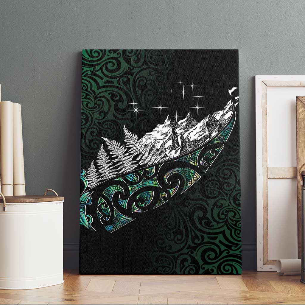 Maori Matariki Canvas Wall Art Landscape Styled Fern - Paua Shell LT7 - Polynesian Pride