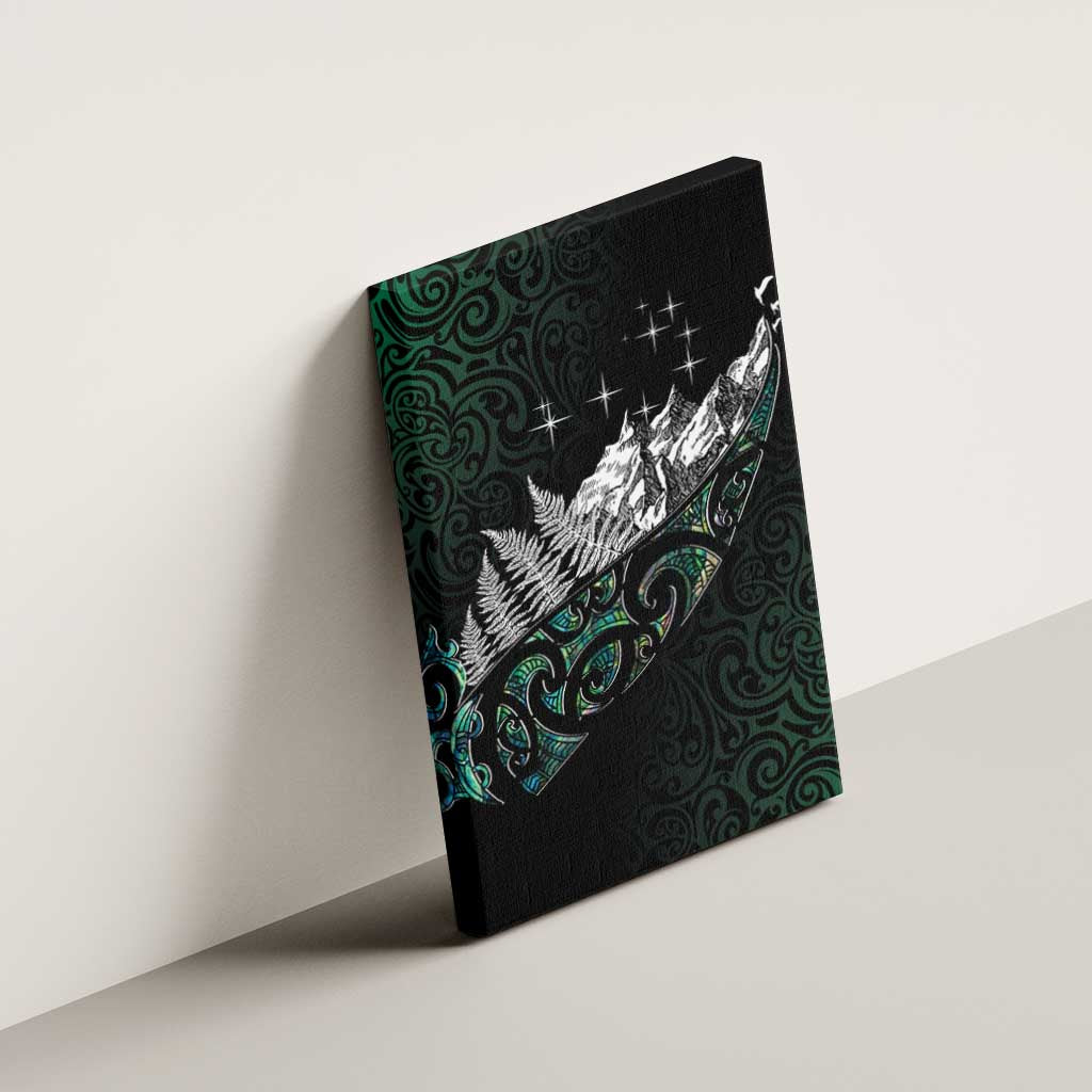 Maori Matariki Canvas Wall Art Landscape Styled Fern - Paua Shell LT7 - Polynesian Pride