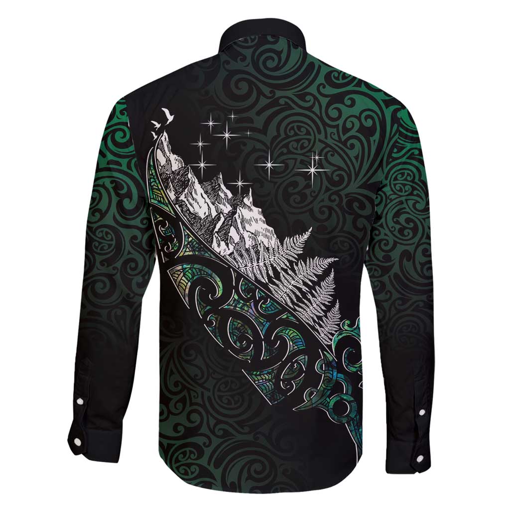 Maori Matariki Family Matching Puletasi and Hawaiian Shirt Landscape Styled Fern - Paua Shell LT7 - Polynesian Pride