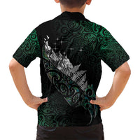 Maori Matariki Family Matching Tank Maxi Dress and Hawaiian Shirt Landscape Styled Fern - Paua Shell LT7 - Polynesian Pride