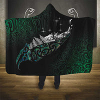 Maori Matariki Hooded Blanket Landscape Styled Fern - Paua Shell LT7 - Polynesian Pride