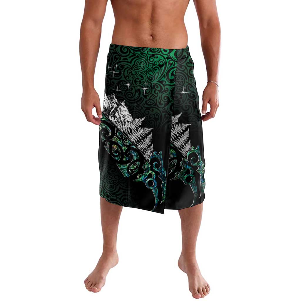 Maori Matariki Lavalava Landscape Styled Fern - Paua Shell