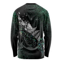 Maori Matariki Long Sleeve Shirt Landscape Styled Fern - Paua Shell LT7 - Polynesian Pride