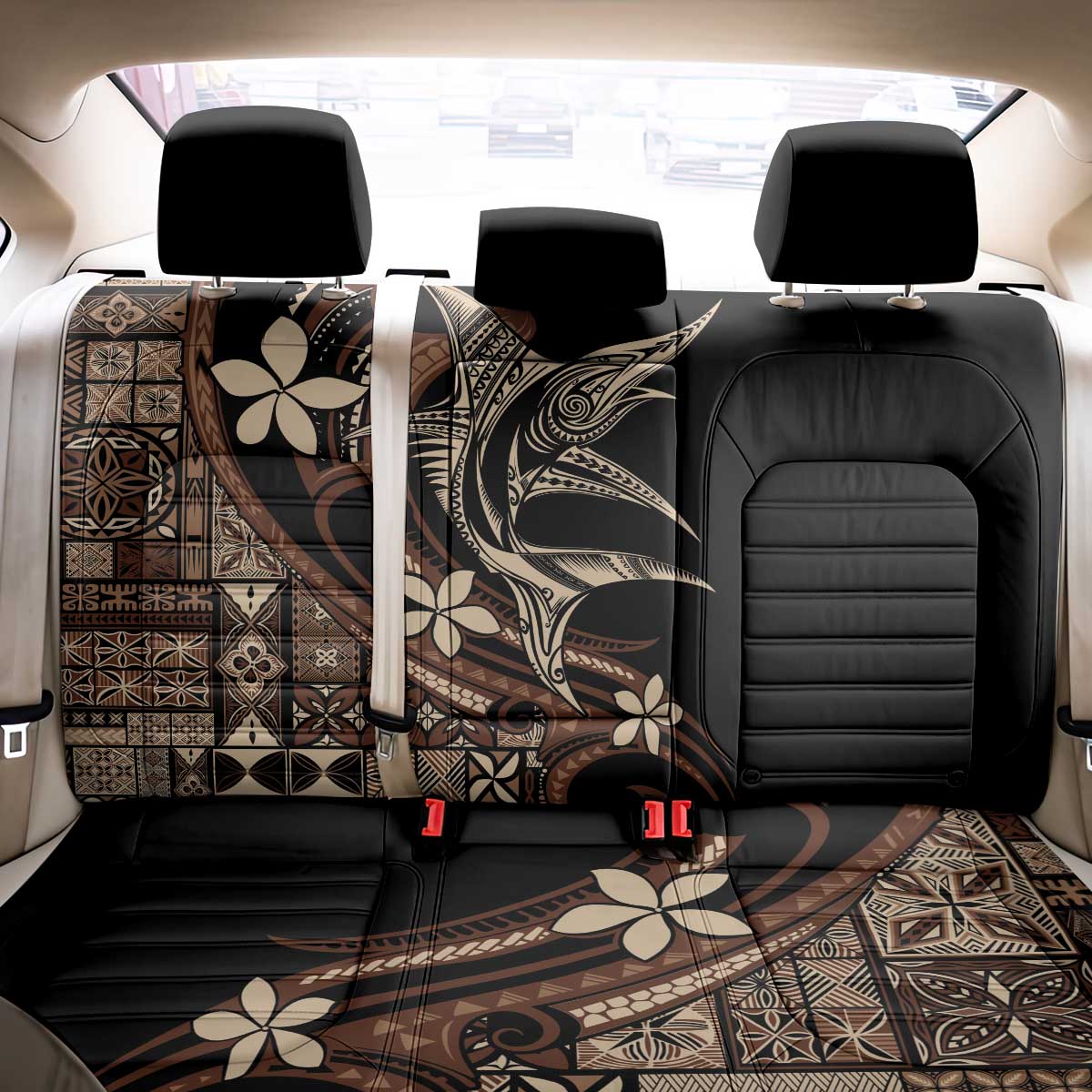 Samoa Manuia le Aso Tuto'atasi Back Car Seat Cover Siapo Mamanu Mix Tatau Marlin LT7 - Polynesian Pride