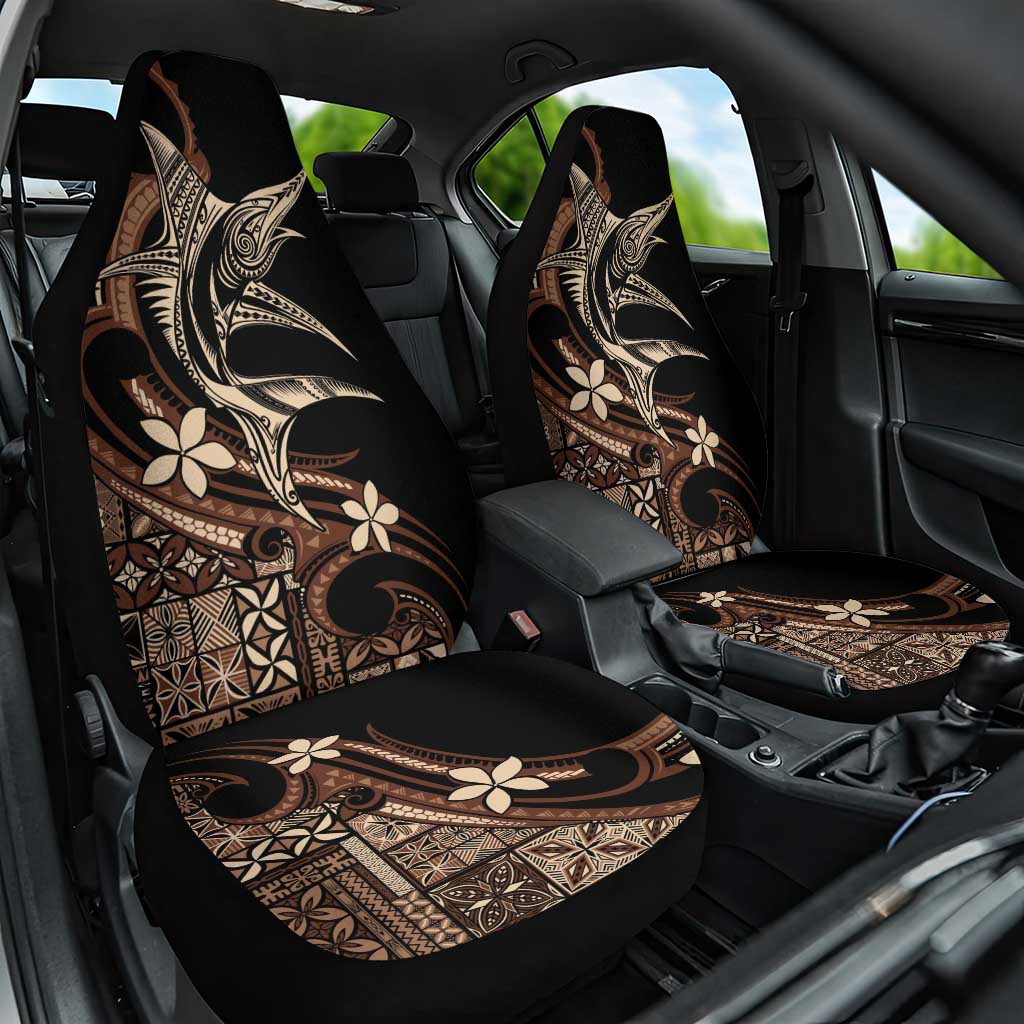 Samoa Manuia le Aso Tuto'atasi Car Seat Cover Siapo Mamanu Mix Tatau Marlin LT7 One Size Black - Polynesian Pride