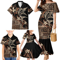 Samoa Manuia le Aso Tuto'atasi Family Matching Mermaid Dress and Hawaiian Shirt Siapo Mamanu Mix Tatau Marlin LT7 - Polynesian Pride