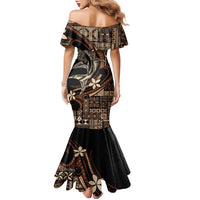 Samoa Manuia le Aso Tuto'atasi Family Matching Mermaid Dress and Hawaiian Shirt Siapo Mamanu Mix Tatau Marlin LT7 - Polynesian Pride