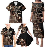 Samoa Manuia le Aso Tuto'atasi Family Matching Puletasi and Hawaiian Shirt Siapo Mamanu Mix Tatau Marlin LT7 - Polynesian Pride