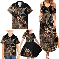 Samoa Manuia le Aso Tuto'atasi Family Matching Summer Maxi Dress and Hawaiian Shirt Siapo Mamanu Mix Tatau Marlin LT7 - Polynesian Pride