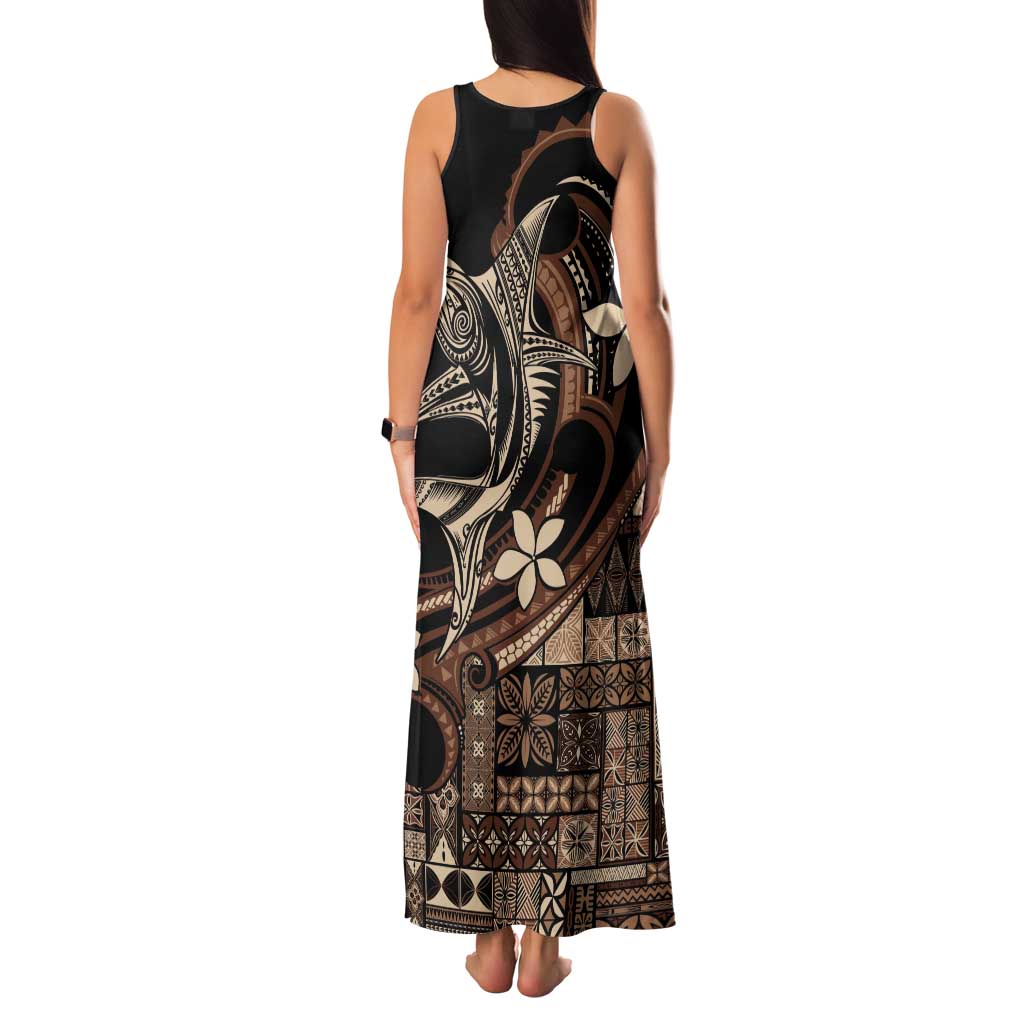 Samoa Manuia le Aso Tuto'atasi Family Matching Tank Maxi Dress and Hawaiian Shirt Siapo Mamanu Mix Tatau Marlin LT7 - Polynesian Pride