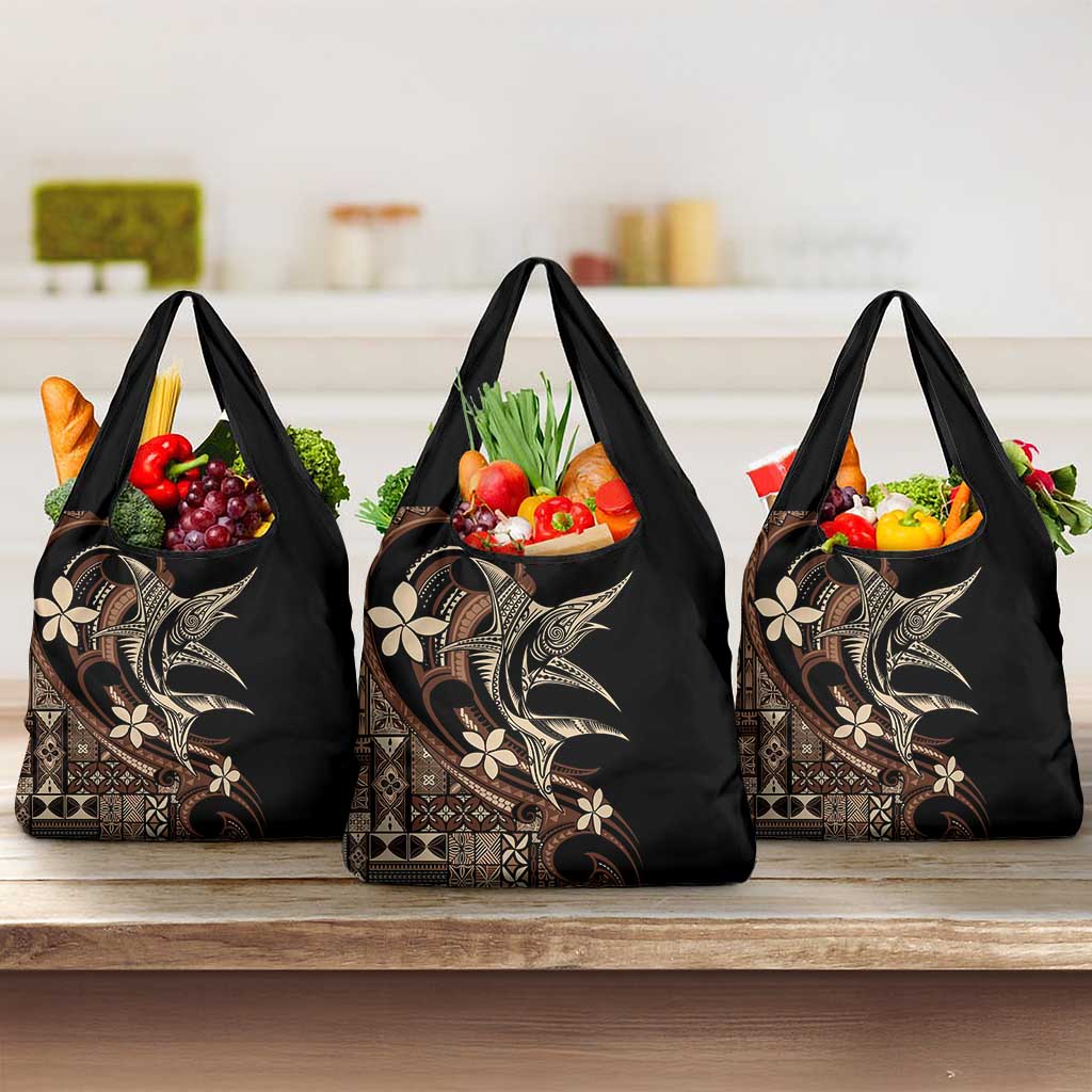 Samoa Manuia le Aso Tuto'atasi Grocery Bag Siapo Mamanu Mix Tatau Marlin