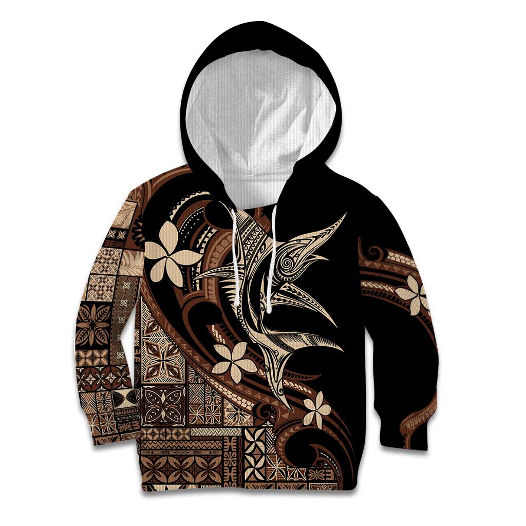 Samoa Manuia le Aso Tuto'atasi Kid Hoodie Siapo Mamanu Mix Tatau Marlin LT7 Hoodie Black - Polynesian Pride