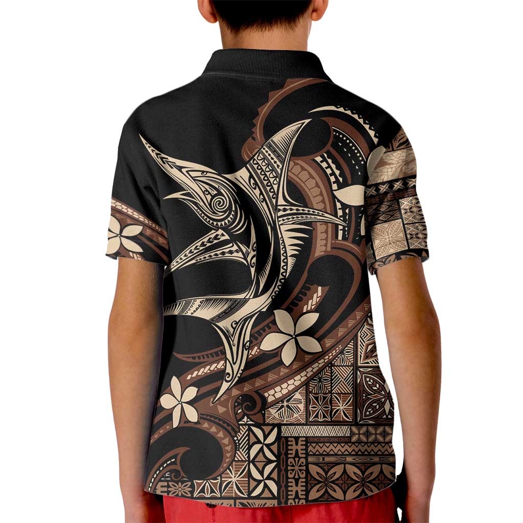 Samoa Manuia le Aso Tuto'atasi Kid Polo Shirt Siapo Mamanu Mix Tatau Marlin LT7 - Polynesian Pride