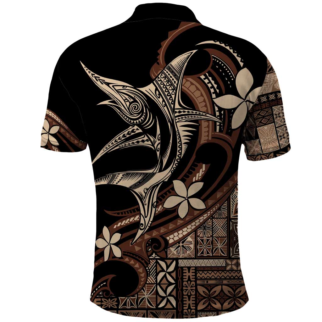 Samoa Manuia le Aso Tuto'atasi Polo Shirt Siapo Mamanu Mix Tatau Marlin LT7 - Polynesian Pride