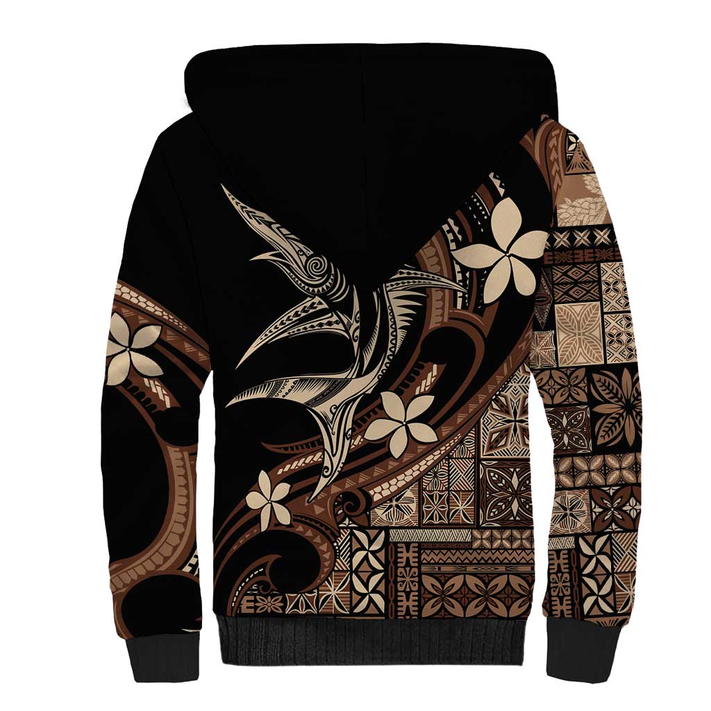 Samoa Manuia le Aso Tuto'atasi Sherpa Hoodie Siapo Mamanu Mix Tatau Marlin LT7 - Polynesian Pride