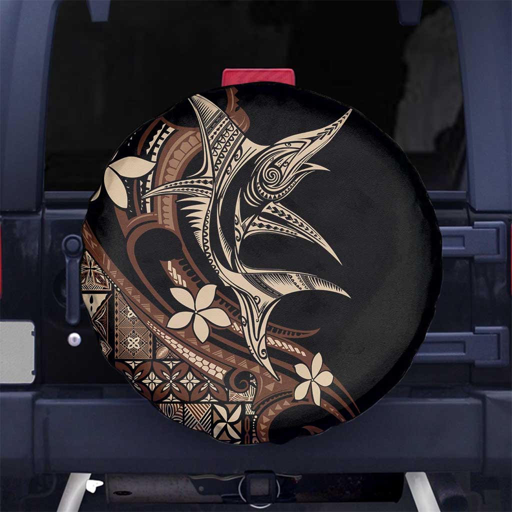 Samoa Manuia le Aso Tuto'atasi Spare Tire Cover Siapo Mamanu Mix Tatau Marlin LT7 No hole Black - Polynesian Pride