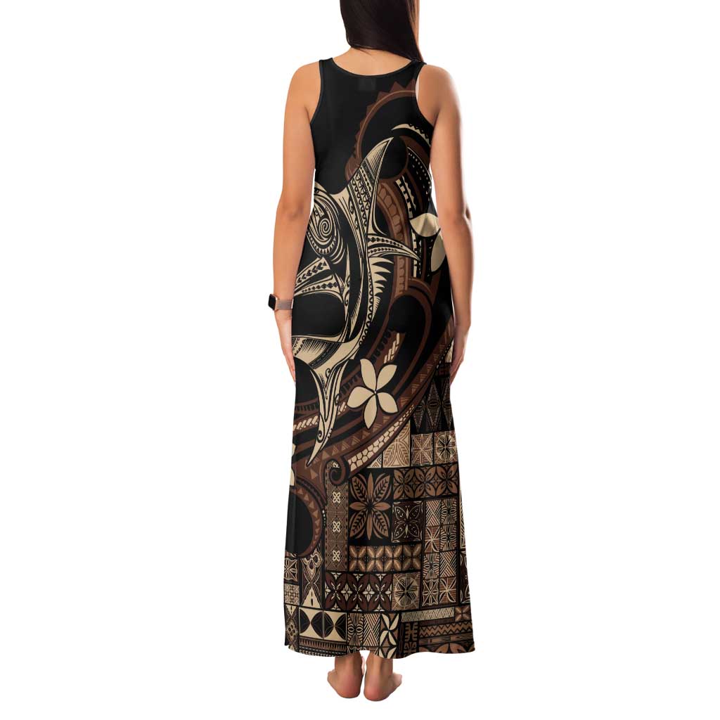Samoa Manuia le Aso Tuto'atasi Tank Maxi Dress Siapo Mamanu Mix Tatau Marlin LT7 - Polynesian Pride