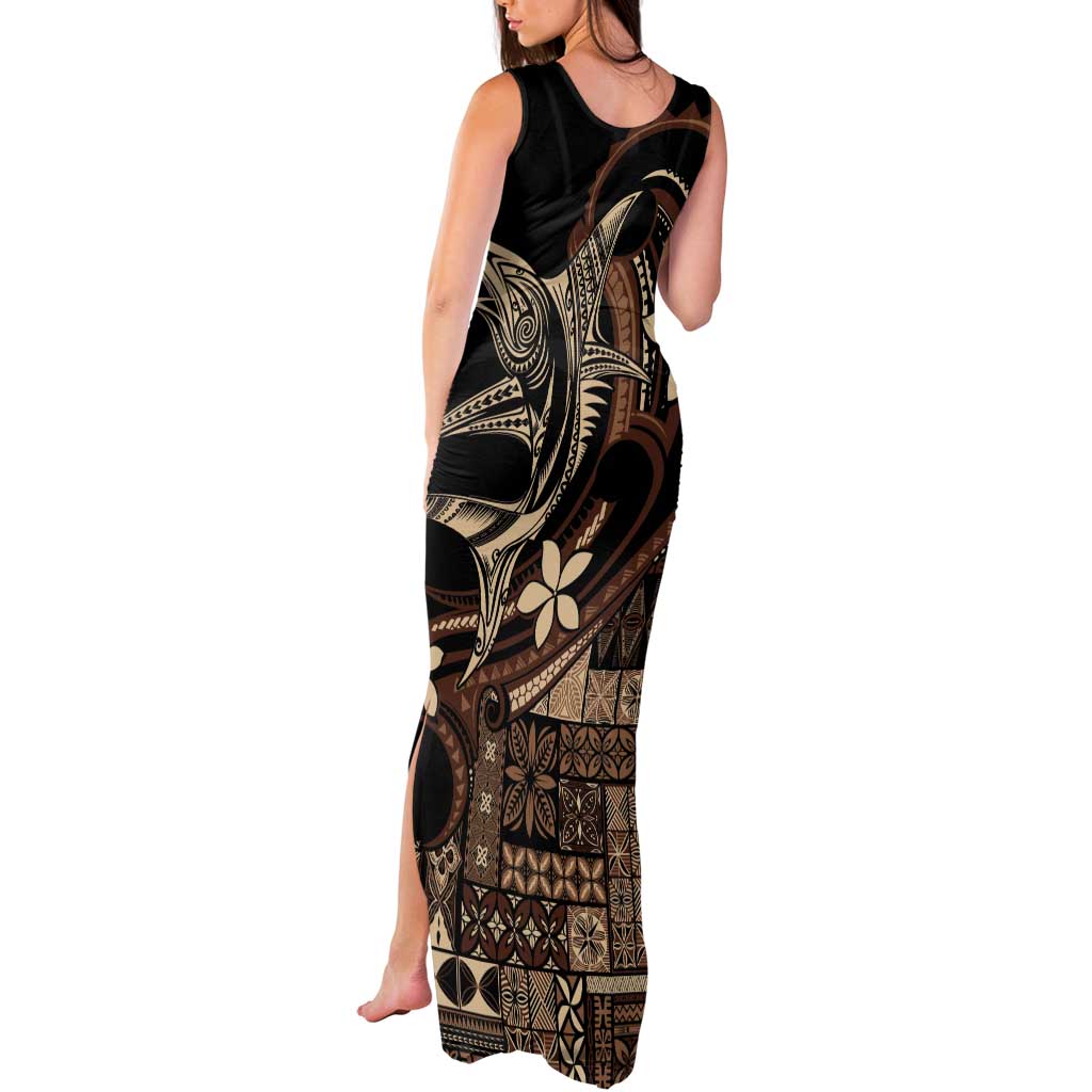 Samoa Manuia le Aso Tuto'atasi Tank Maxi Dress Siapo Mamanu Mix Tatau Marlin LT7 - Polynesian Pride