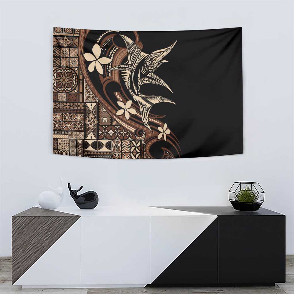 Samoa Manuia le Aso Tuto'atasi Tapestry Siapo Mamanu Mix Tatau Marlin