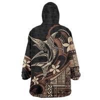 Samoa Manuia le Aso Tuto'atasi Wearable Blanket Hoodie Siapo Mamanu Mix Tatau Marlin LT7 - Polynesian Pride