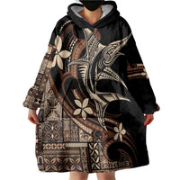 Samoa Manuia le Aso Tuto'atasi Wearable Blanket Hoodie Siapo Mamanu Mix Tatau Marlin LT7 - Polynesian Pride