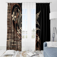 Samoa Manuia le Aso Tuto'atasi Window Curtain Siapo Mamanu Mix Tatau Marlin