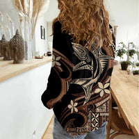 Samoa Manuia le Aso Tuto'atasi Women Casual Shirt Siapo Mamanu Mix Tatau Marlin LT7 - Polynesian Pride