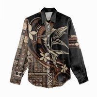 Samoa Manuia le Aso Tuto'atasi Women Casual Shirt Siapo Mamanu Mix Tatau Marlin LT7 - Polynesian Pride