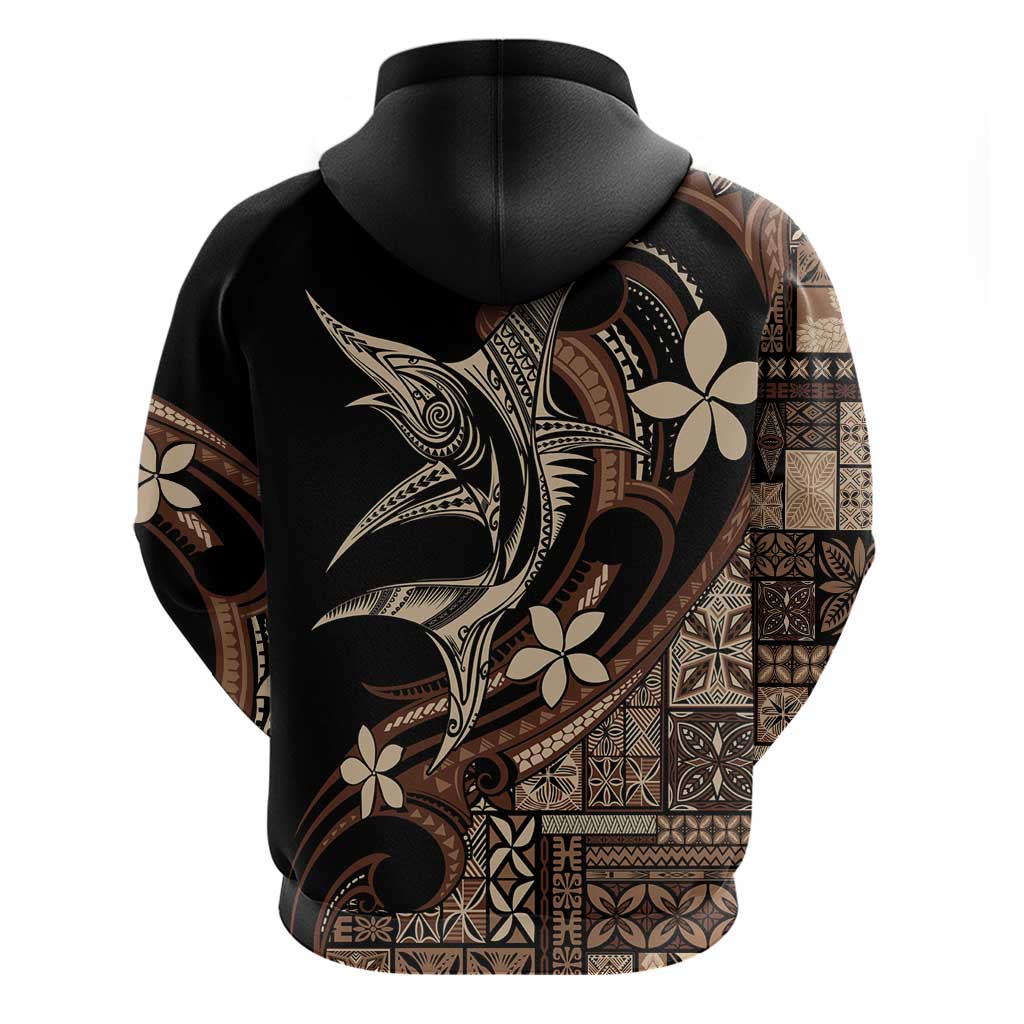 Samoa Manuia le Aso Tuto'atasi Zip Hoodie Siapo Mamanu Mix Tatau Marlin LT7 - Polynesian Pride
