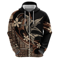 Samoa Manuia le Aso Tuto'atasi Zip Hoodie Siapo Mamanu Mix Tatau Marlin LT7 - Polynesian Pride