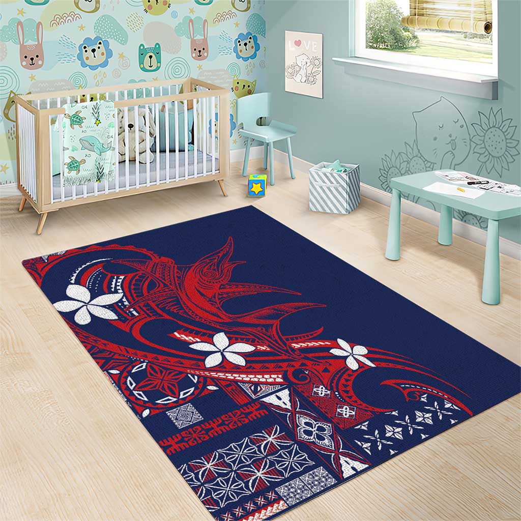Samoa Manuia le Aso Tuto'atasi Area Rug Siapo Mamanu Mix Tatau Marlin - Flag Color LT7 - Polynesian Pride