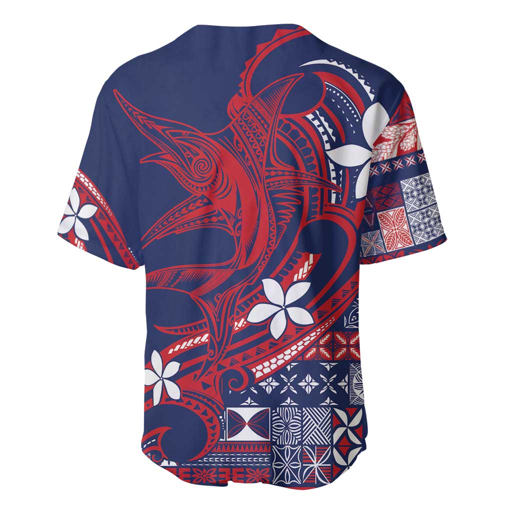 Samoa Manuia le Aso Tuto'atasi Baseball Jersey Siapo Mamanu Mix Tatau Marlin - Flag Color LT7 - Polynesian Pride