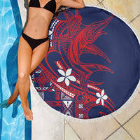 Samoa Manuia le Aso Tuto'atasi Beach Blanket Siapo Mamanu Mix Tatau Marlin - Flag Color