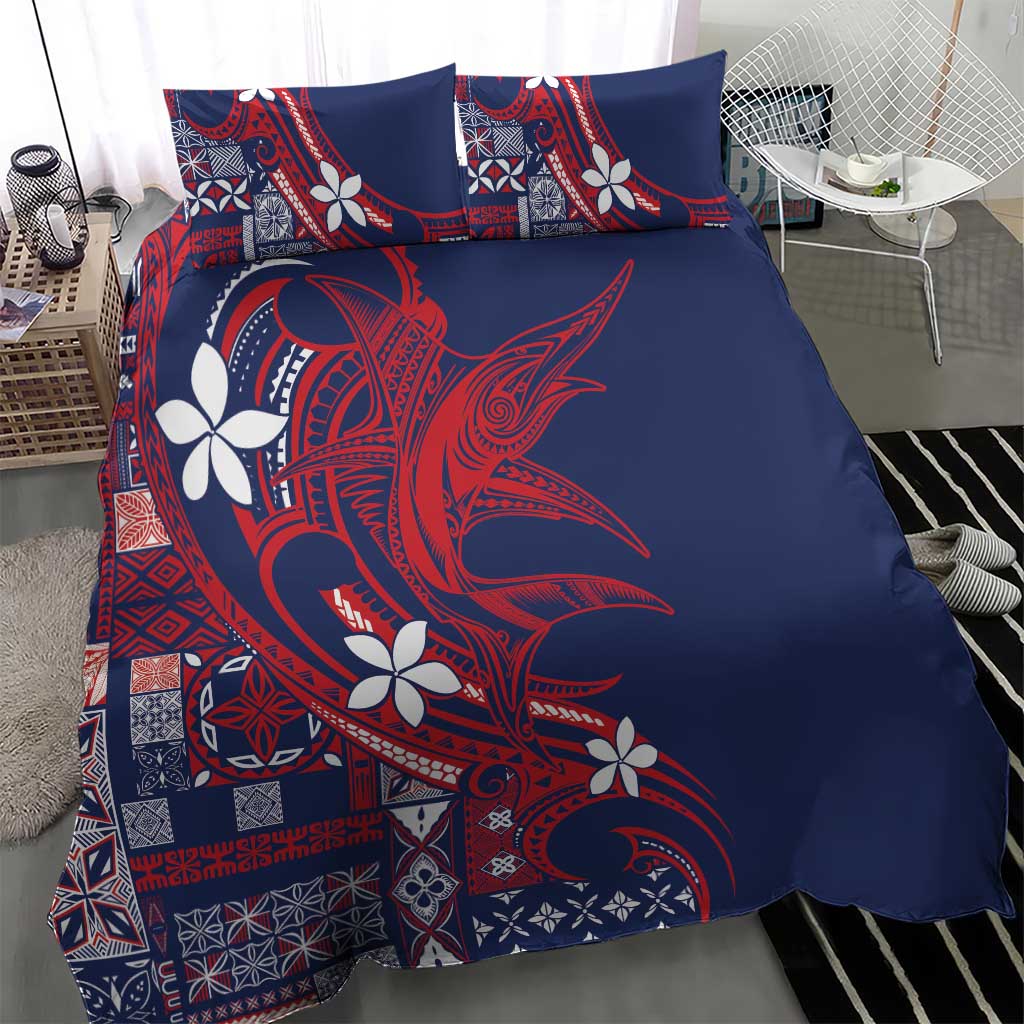 Samoa Manuia le Aso Tuto'atasi Bedding Set Siapo Mamanu Mix Tatau Marlin - Flag Color