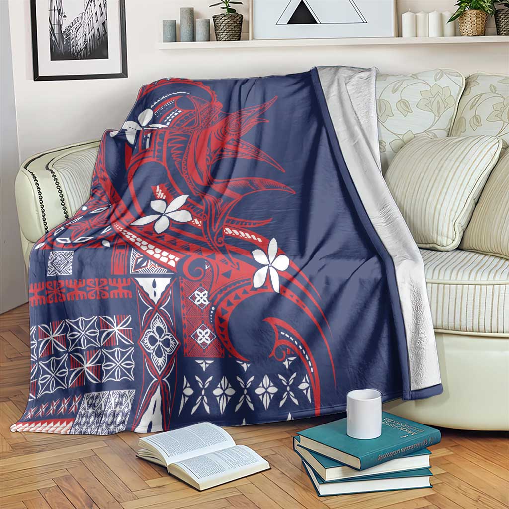 Samoa Manuia le Aso Tuto'atasi Blanket Siapo Mamanu Mix Tatau Marlin - Flag Color