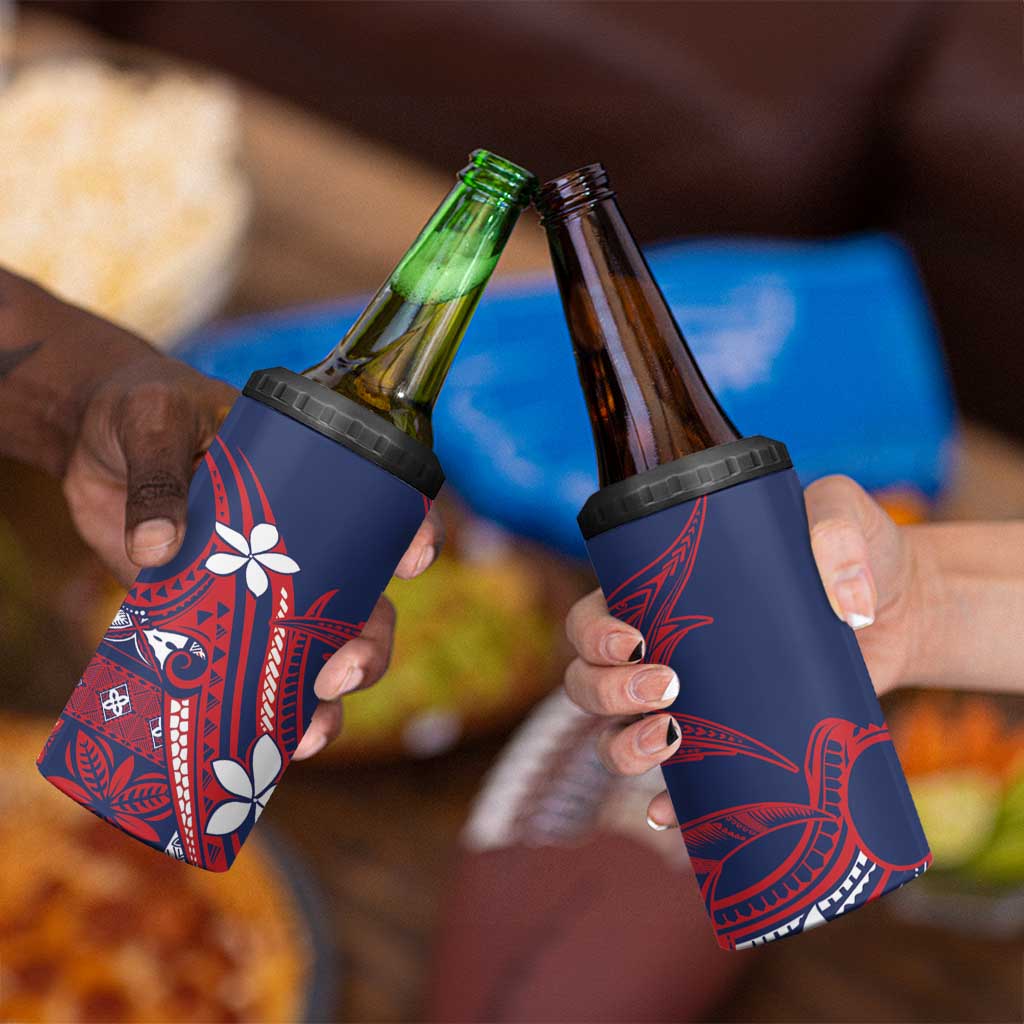 Samoa Manuia le Aso Tuto'atasi 4 in 1 Can Cooler Tumbler Siapo Mamanu Mix Tatau Marlin - Flag Color LT7 - Polynesian Pride