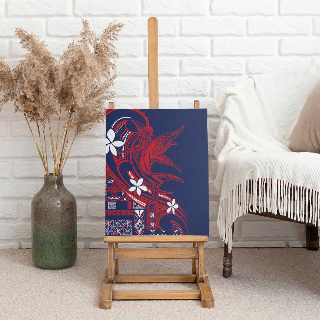 Samoa Manuia le Aso Tuto'atasi Canvas Wall Art Siapo Mamanu Mix Tatau Marlin - Flag Color LT7 - Polynesian Pride