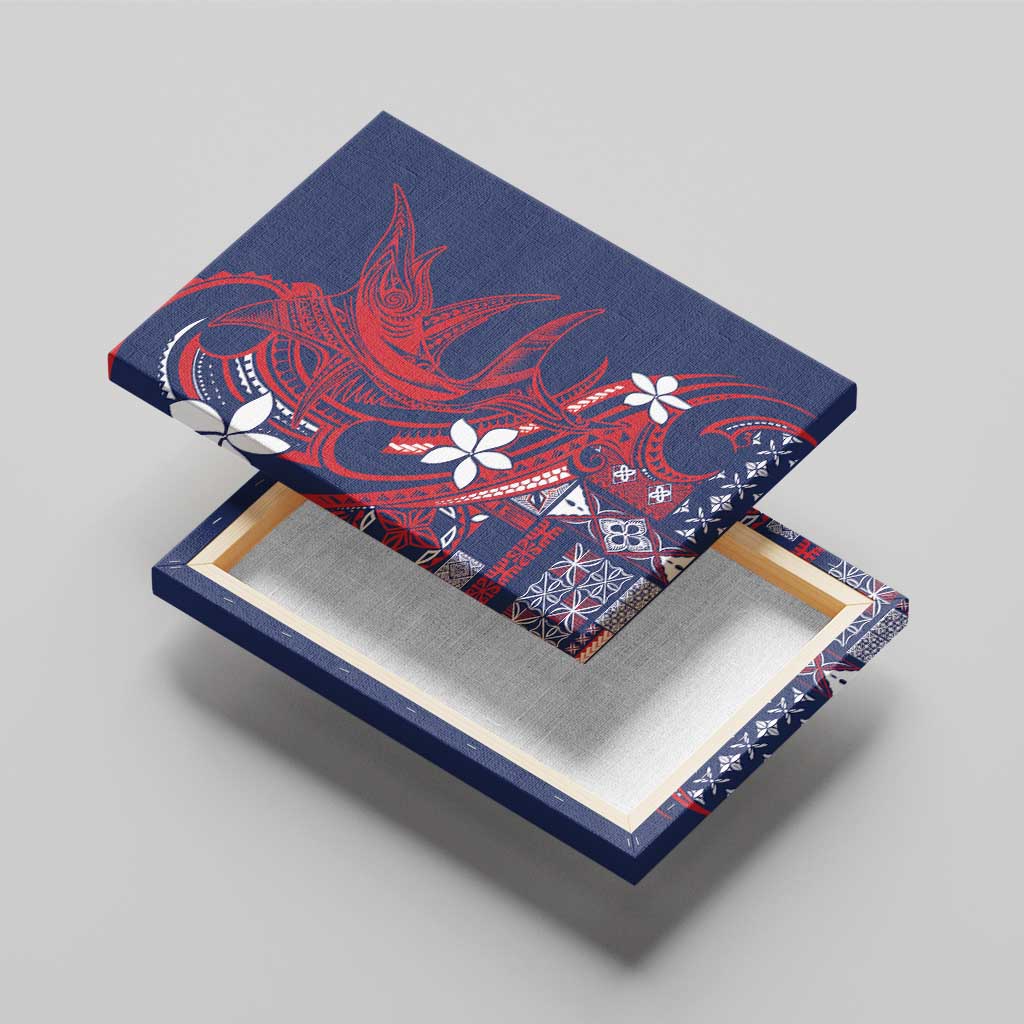 Samoa Manuia le Aso Tuto'atasi Canvas Wall Art Siapo Mamanu Mix Tatau Marlin - Flag Color LT7 - Polynesian Pride