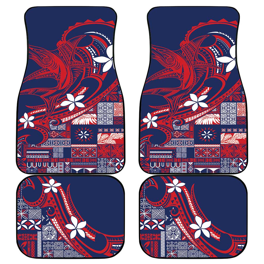 Samoa Manuia le Aso Tuto'atasi Car Mats Siapo Mamanu Mix Tatau Marlin - Flag Color LT7 - Polynesian Pride
