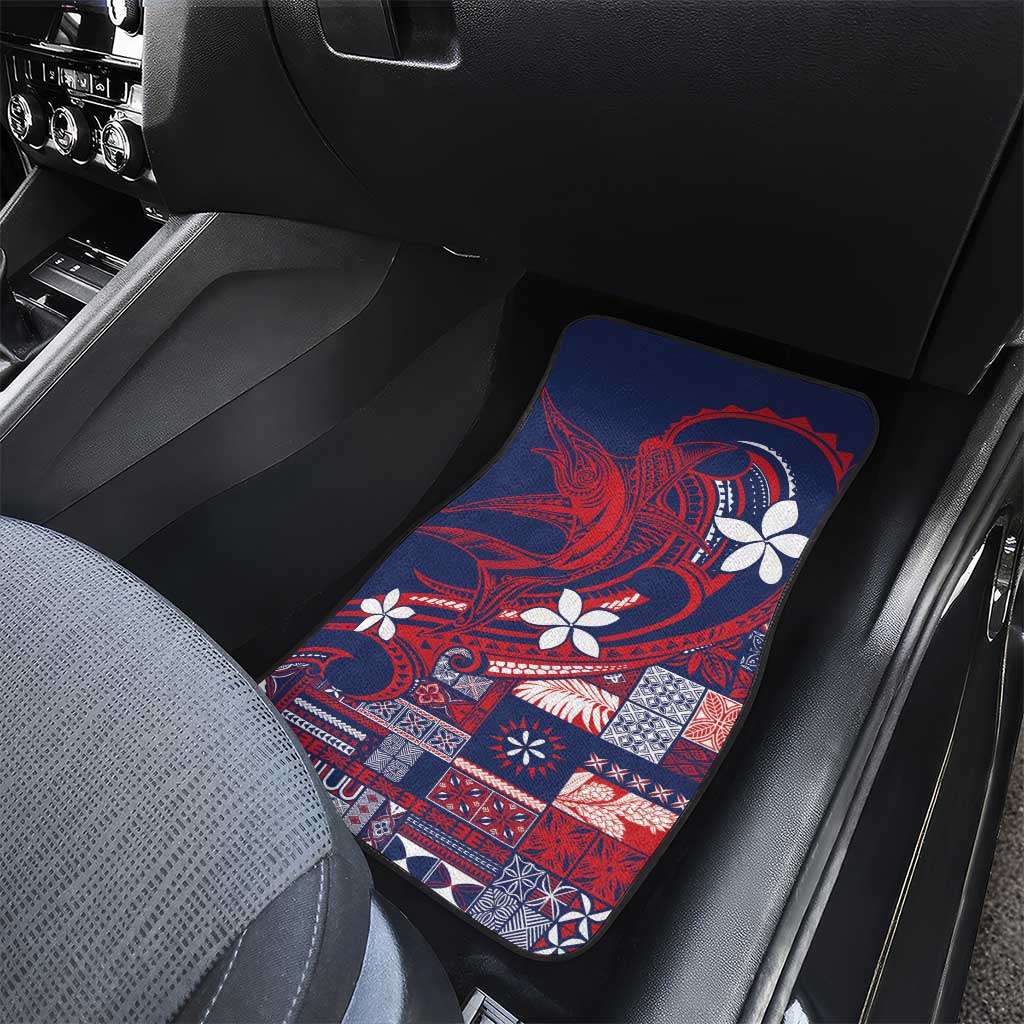 Samoa Manuia le Aso Tuto'atasi Car Mats Siapo Mamanu Mix Tatau Marlin - Flag Color LT7 - Polynesian Pride