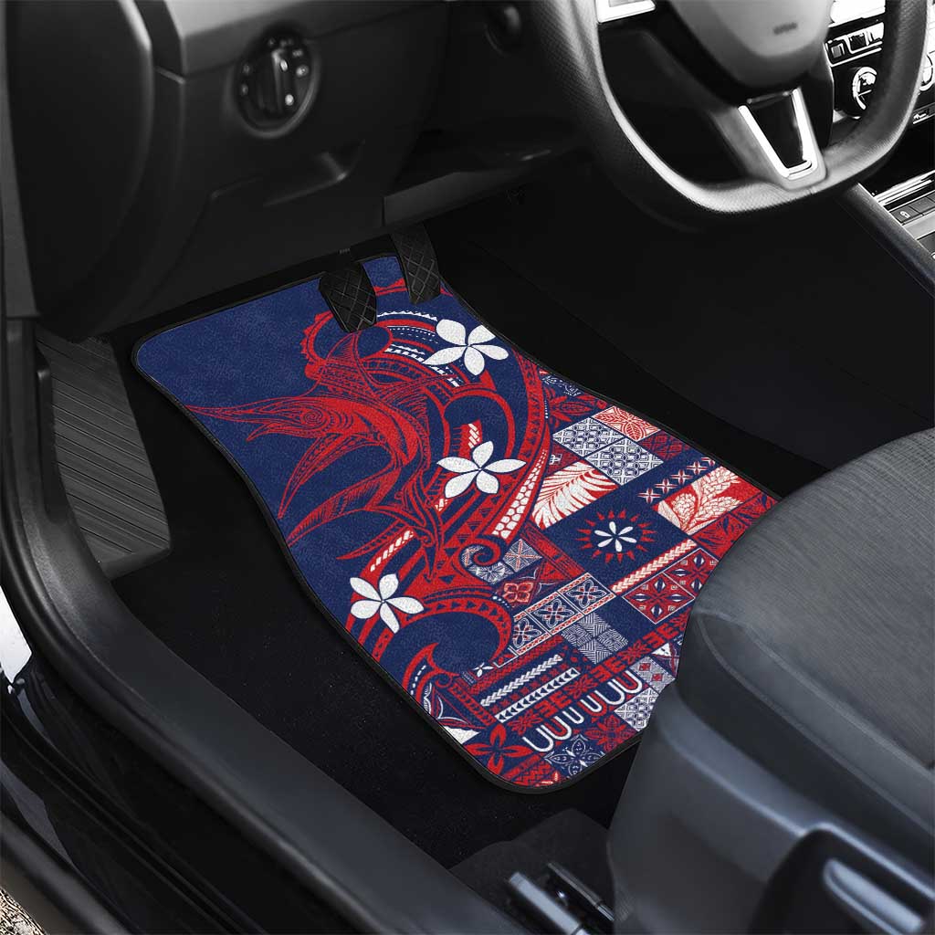 Samoa Manuia le Aso Tuto'atasi Car Mats Siapo Mamanu Mix Tatau Marlin - Flag Color LT7 - Polynesian Pride