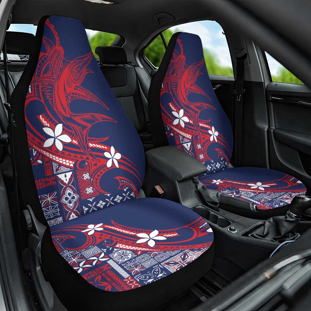 Samoa Manuia le Aso Tuto'atasi Car Seat Cover Siapo Mamanu Mix Tatau Marlin - Flag Color LT7 One Size Blue - Polynesian Pride