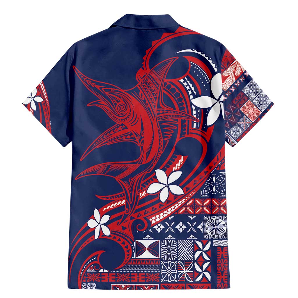 Samoa Manuia le Aso Tuto'atasi Family Matching Mermaid Dress and Hawaiian Shirt Siapo Mamanu Mix Tatau Marlin - Flag Color LT7 - Polynesian Pride