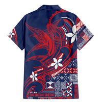 Samoa Manuia le Aso Tuto'atasi Family Matching Mermaid Dress and Hawaiian Shirt Siapo Mamanu Mix Tatau Marlin - Flag Color LT7 - Polynesian Pride